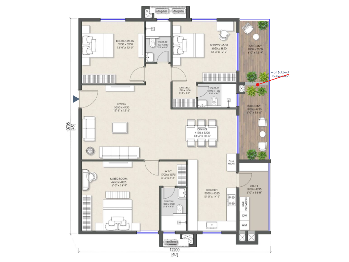 Ambience Beaumonde floor plan view 2