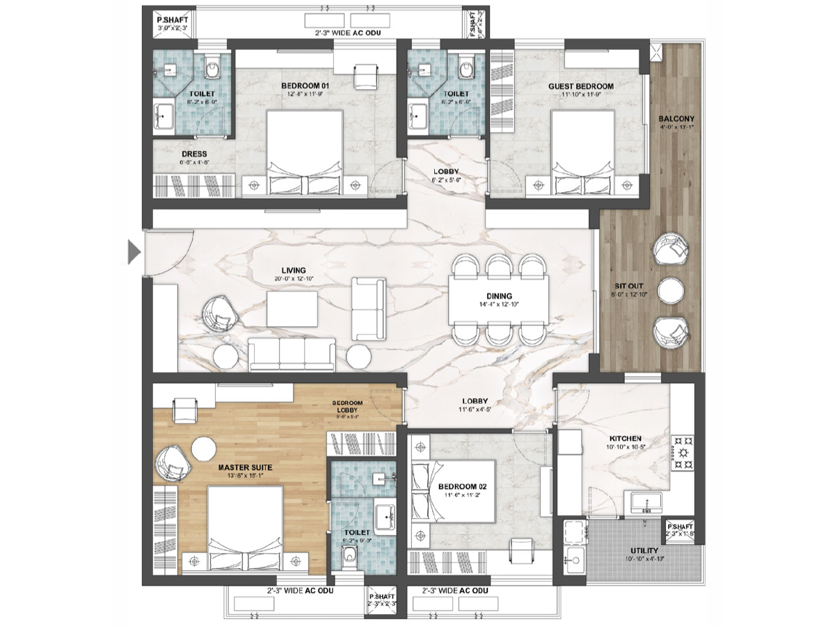 One by Navanaami floor plan view 2