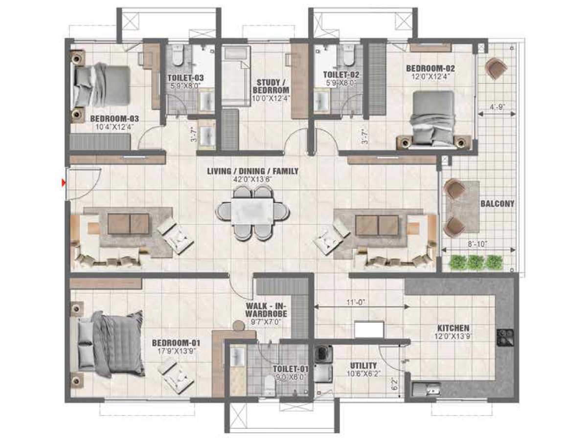 Prestige Clairemont floor plan view 2