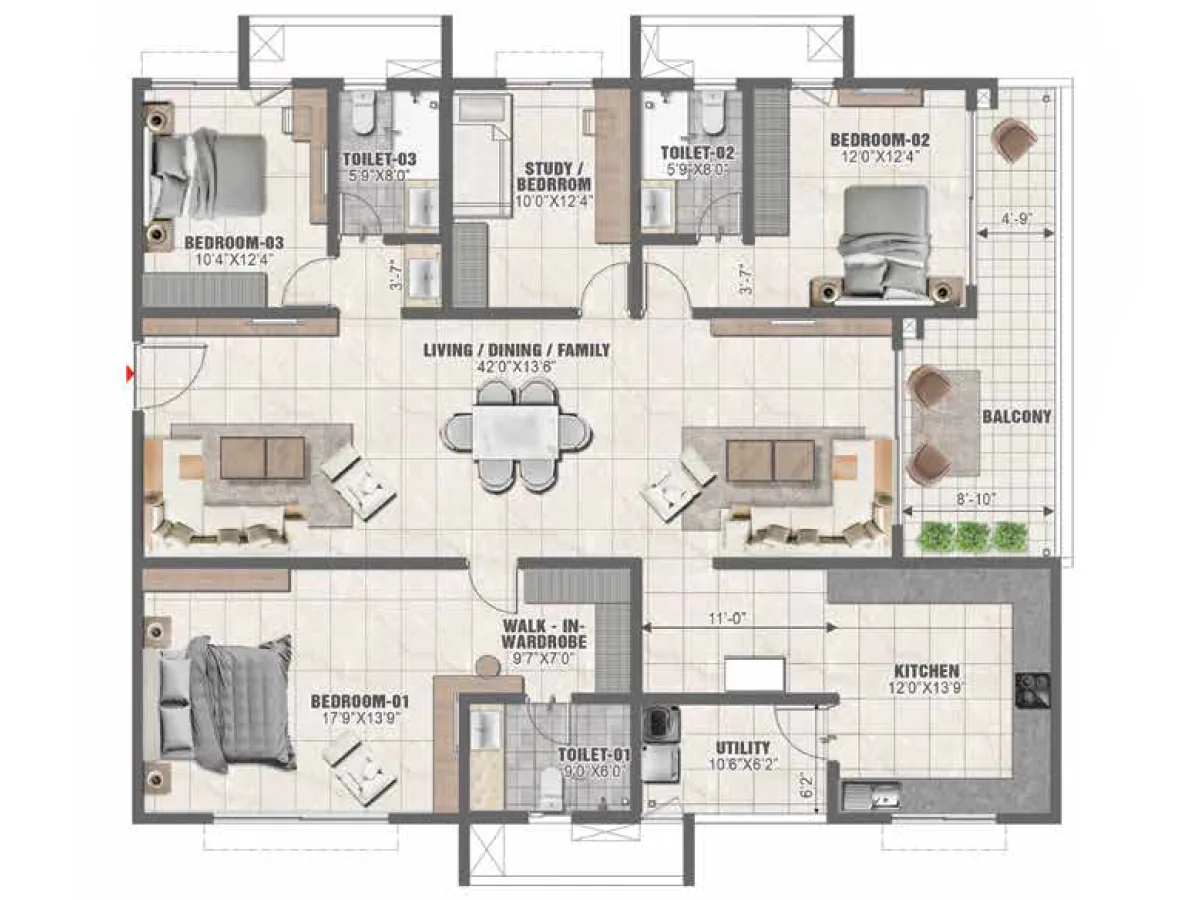 Prestige Clairemont floor plan view 2