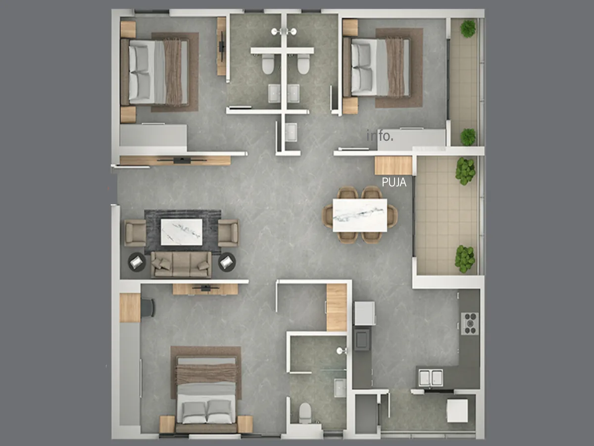 The Line floor plan view 2
